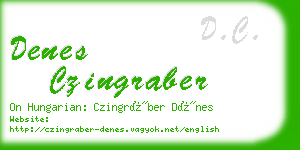 denes czingraber business card